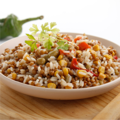 LENTEJAS A LA JARDINERA CON ARROZ